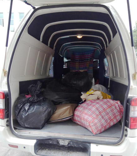 Collected donated clothing